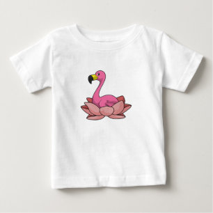 Flamingo with Lotus flower Baby T-Shirt