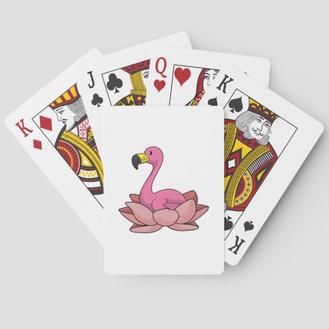 Flamingo with Lotus flower Poker Cards (Back)