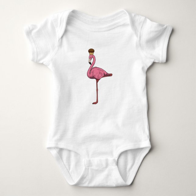 Flamingo with Muffin Baby Bodysuit (Front)