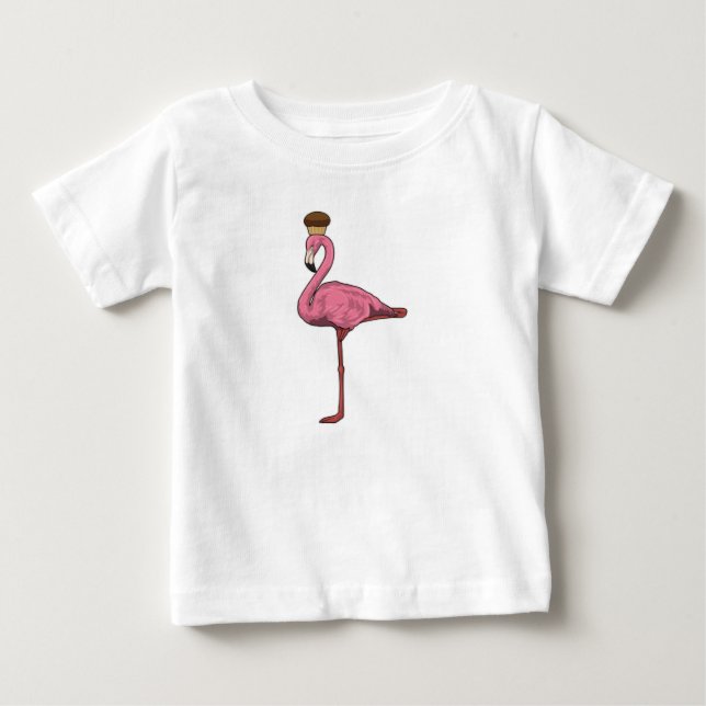 Flamingo with Muffin Baby T-Shirt (Front)
