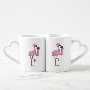 Flamingo with Muffin Coffee Mug Set