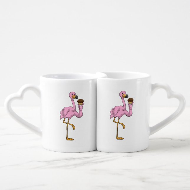 Flamingo with Muffin Coffee Mug Set (Front Nesting)