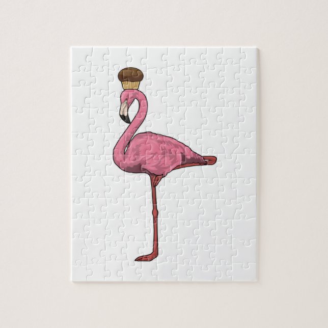 Flamingo with Muffin Jigsaw Puzzle (Vertical)