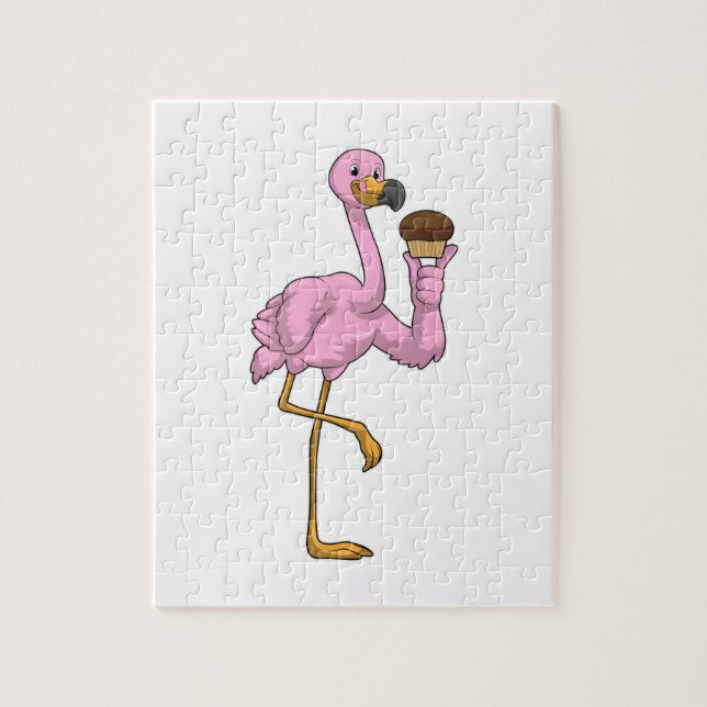 Flamingo with Muffin Jigsaw Puzzle (Vertical)