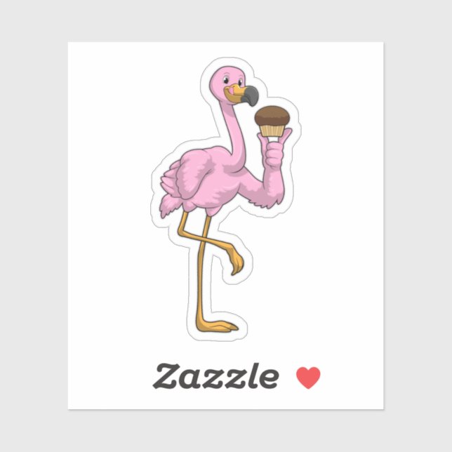 Flamingo with Muffin Sticker (Sheet)