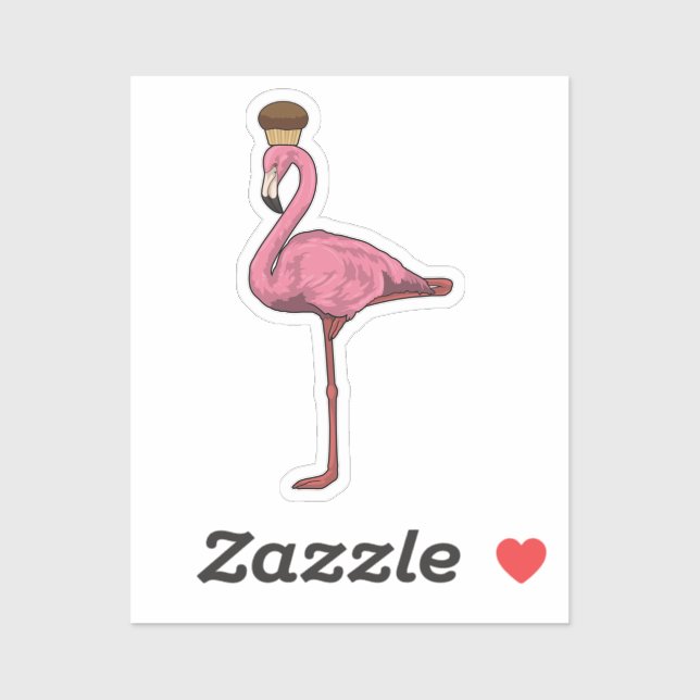 Flamingo with Muffin Sticker (Sheet)