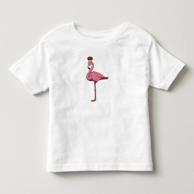 Flamingo with Muffin Toddler T-shirt (Front)
