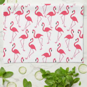 Flamingo with Name Kitchen Towel