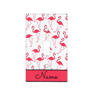 Flamingo with Name Light Switch Cover