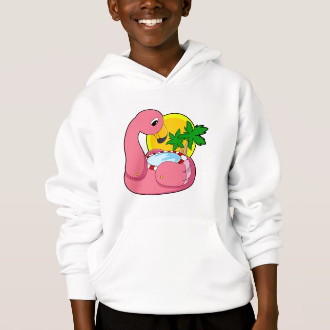 Flamingo with Pool Hoodie (Front)
