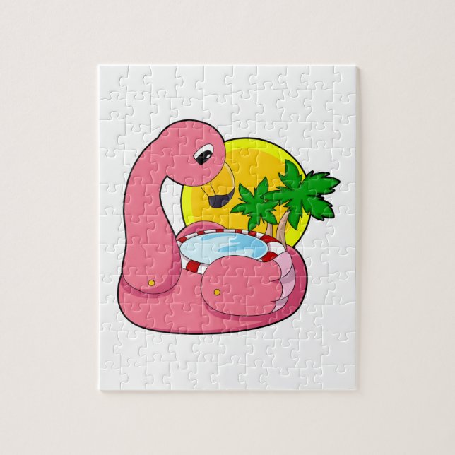 Flamingo with Pool Jigsaw Puzzle (Vertical)