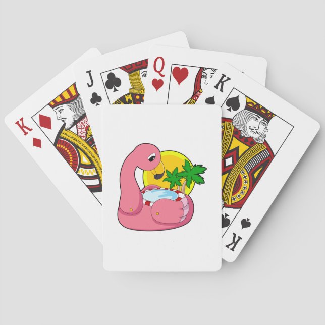 Flamingo with Pool Poker Cards (Back)
