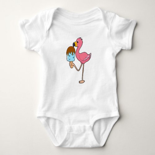 Flamingo with Popsicle Baby Bodysuit