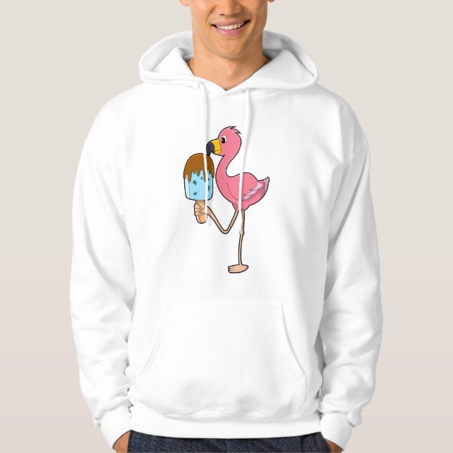 Flamingo with Popsicle Hoodie (Front)
