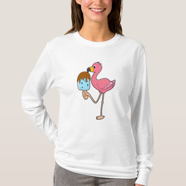 Flamingo with Popsicle T-Shirt (Front)