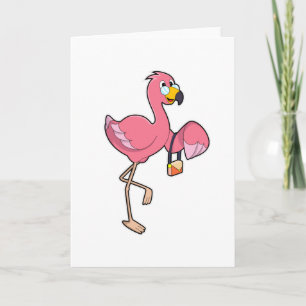Flamingo with Purse Card