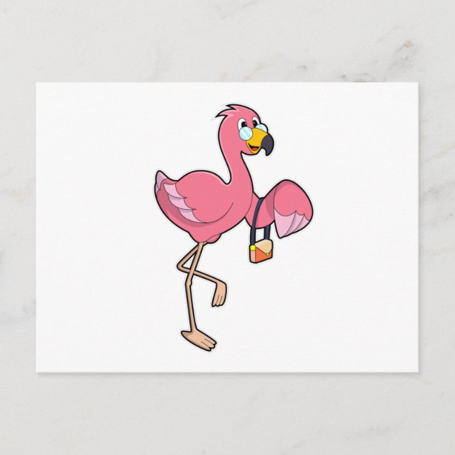 Flamingo with Purse Postcard (Front)