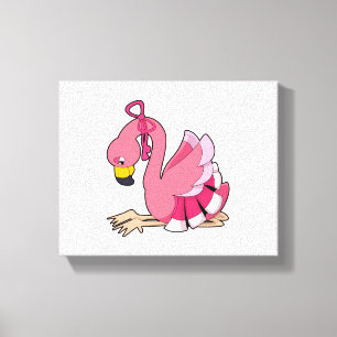 Flamingo with Ribbon Canvas Print