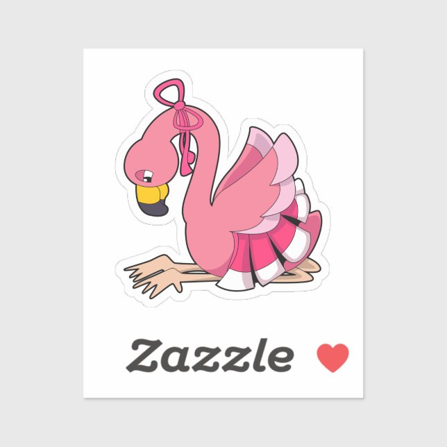 Flamingo with Ribbon Sticker (Sheet)