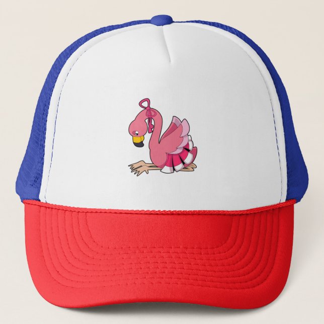 Flamingo with Ribbon Trucker Hat (Front)