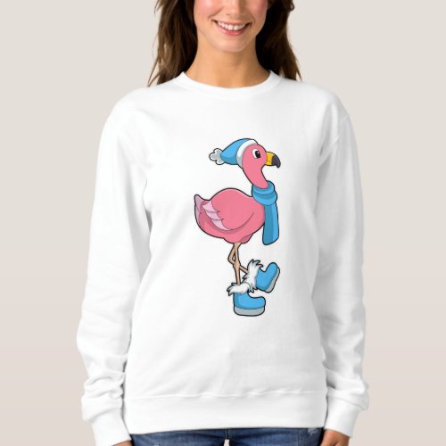 Flamingo with Scarf  Hat Sweatshirt