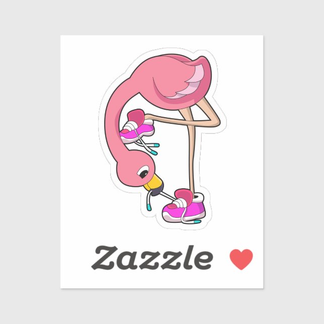 Flamingo with Shoes Sticker (Sheet)
