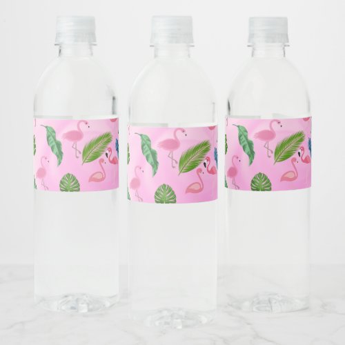 flamingo with snow merry christmas no1 water bottle label
