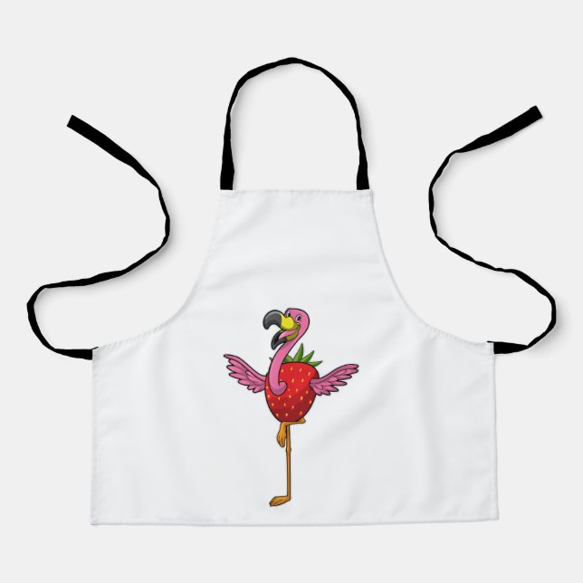Flamingo with Strawberry Apron (Front)