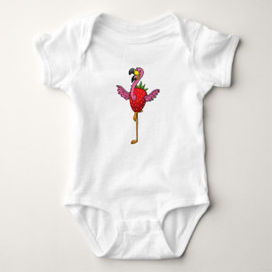 Flamingo with Strawberry Baby Bodysuit