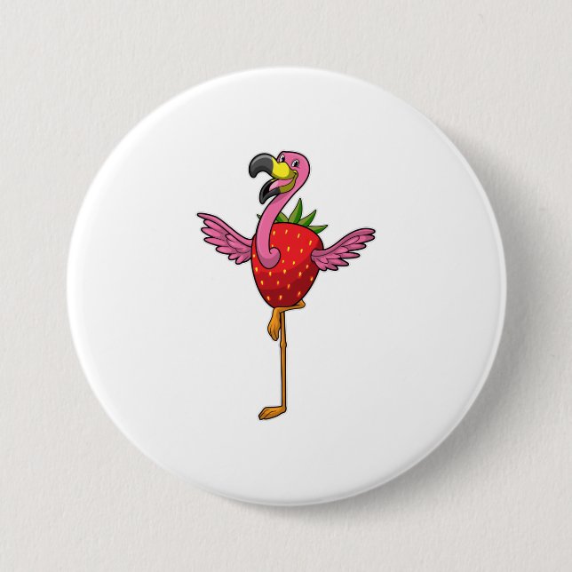 Flamingo with Strawberry Button (Front)