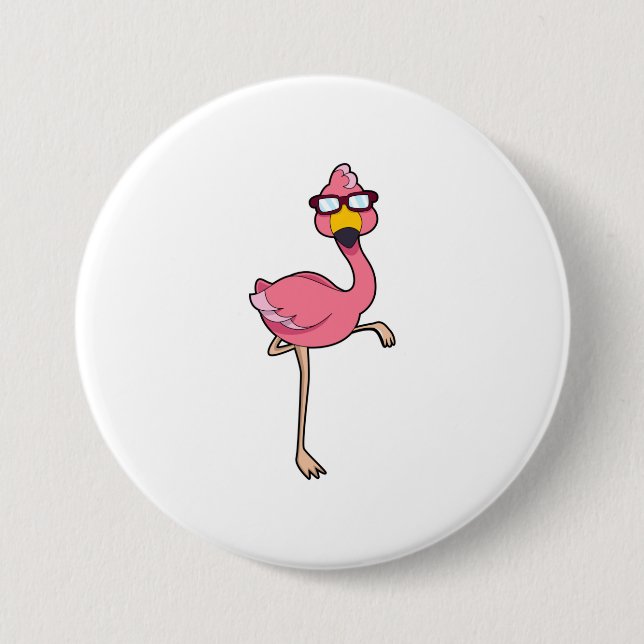 Flamingo with Sunglasses Button (Front)