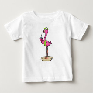 Flamingo with Sunglasses & Cap Baby T-Shirt