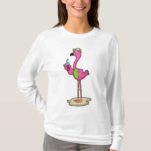 Flamingo with Sunglasses  Cap T_Shirt