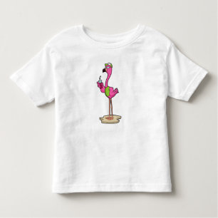 Flamingo with Sunglasses & Cap Toddler T-shirt