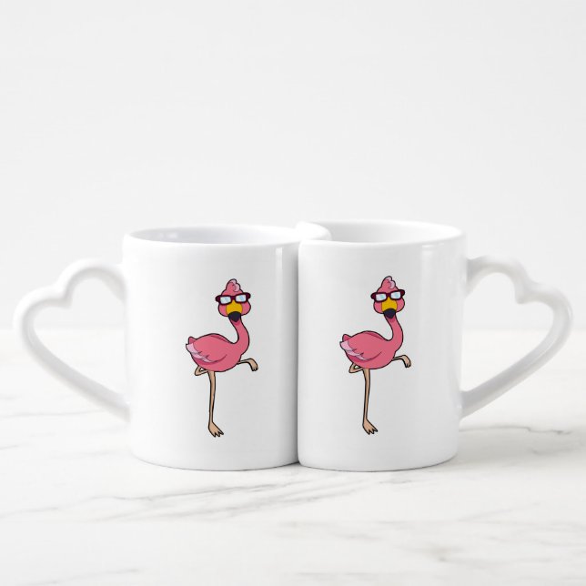 Flamingo with Sunglasses Coffee Mug Set (Front Nesting)