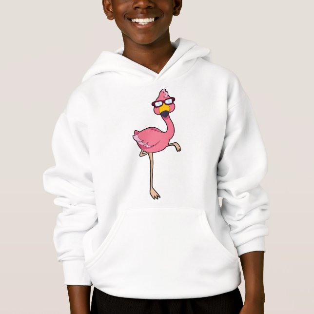 Flamingo with Sunglasses Hoodie (Front)