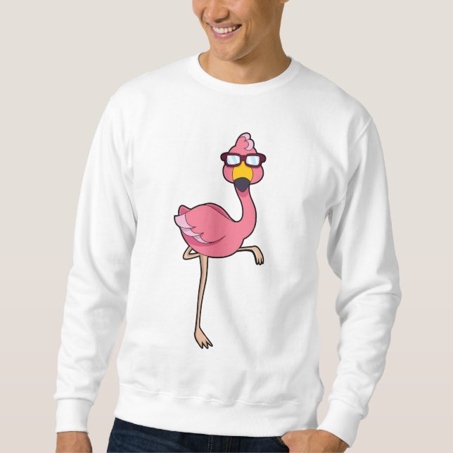 Flamingo with Sunglasses Sweatshirt (Front)