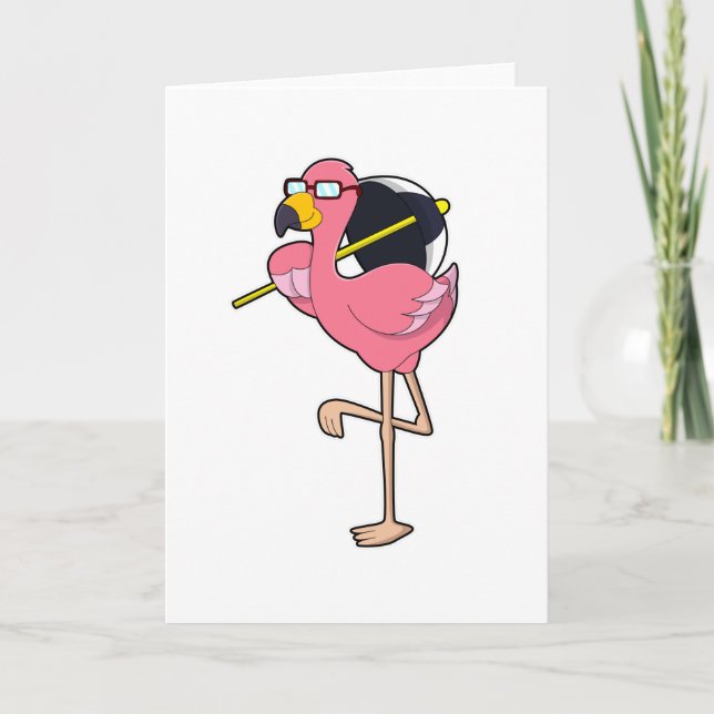Flamingo with Umbrella Card (Front)