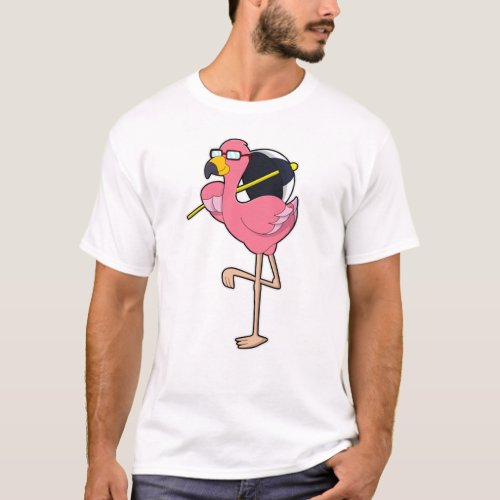 Flamingo with Umbrella T_Shirt