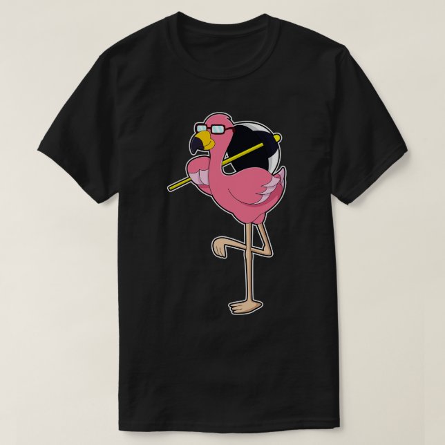 Flamingo with Umbrella T-Shirt (Design Front)