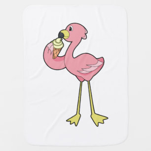 Flamingo with Waffle ice cream Baby Blanket