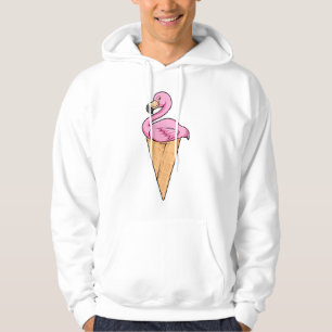 Flamingo with Waffle of Ice cream Hoodie
