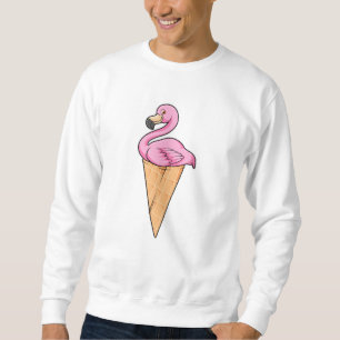 Flamingo with Waffle of Ice cream Sweatshirt