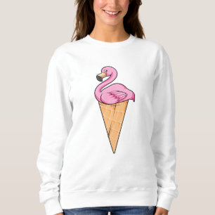 Flamingo with Waffle of Ice cream Sweatshirt