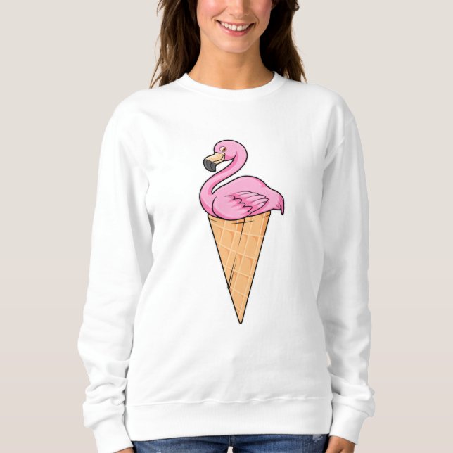 Flamingo with Waffle of Ice cream Sweatshirt (Front)