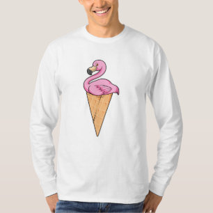 Flamingo with Waffle of Ice cream T-Shirt