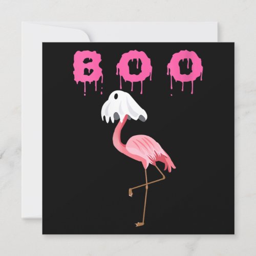 Flamingo  Womens Flamingo Boo Ghost Halloween Invitation