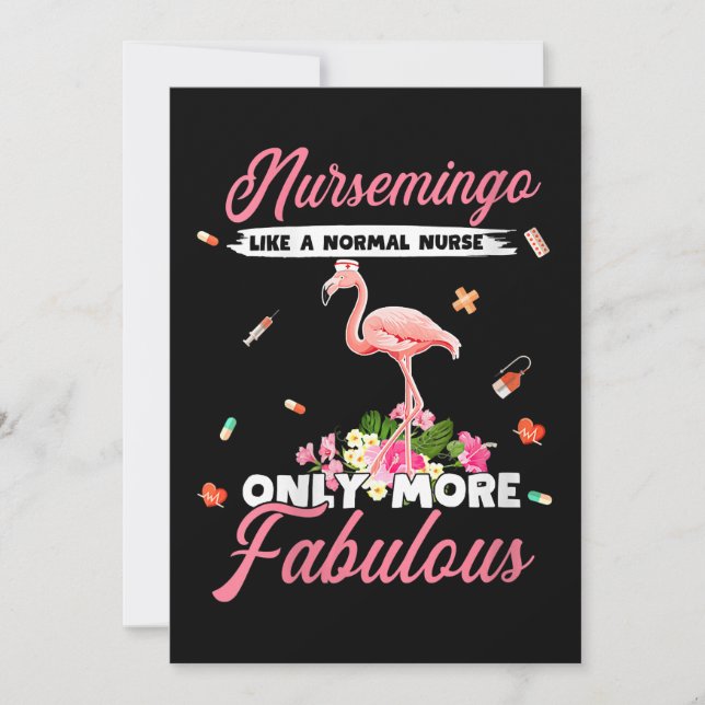 Flamingo | Womens Nursemingo Like Normal Nurse Save The Date (Front)