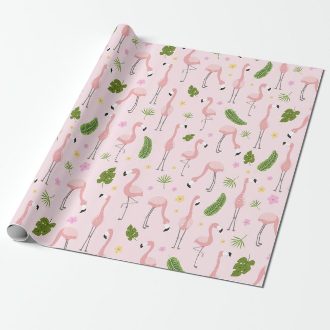 Flamingo Wrapping Paper (Unrolled)