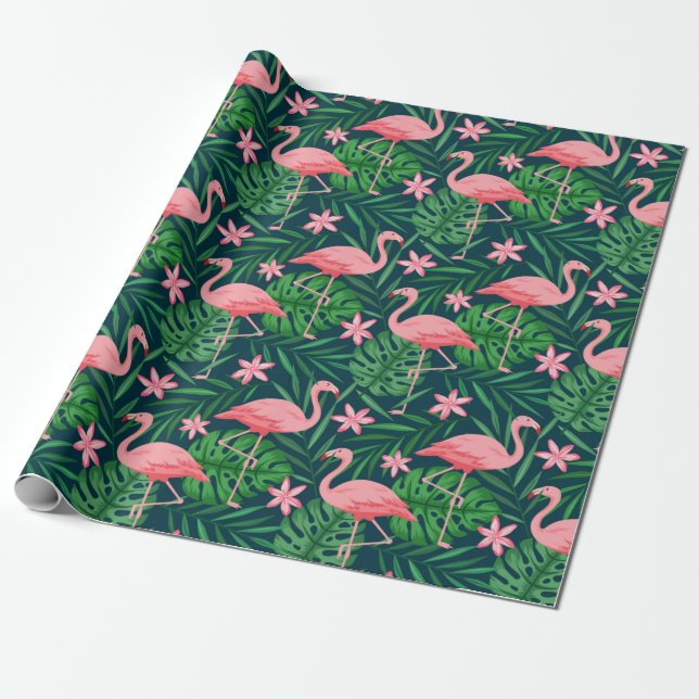 Flamingo Wrapping Paper (Unrolled)